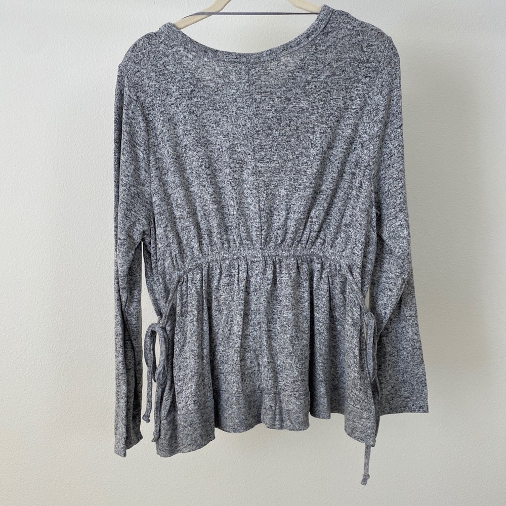 Caslon Cozy Tie Waist Peplum Top - Picture 8 of 8